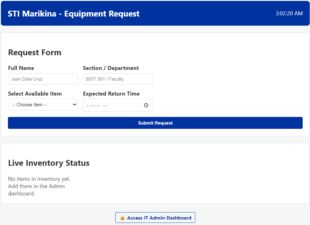 Equipment Requisition System